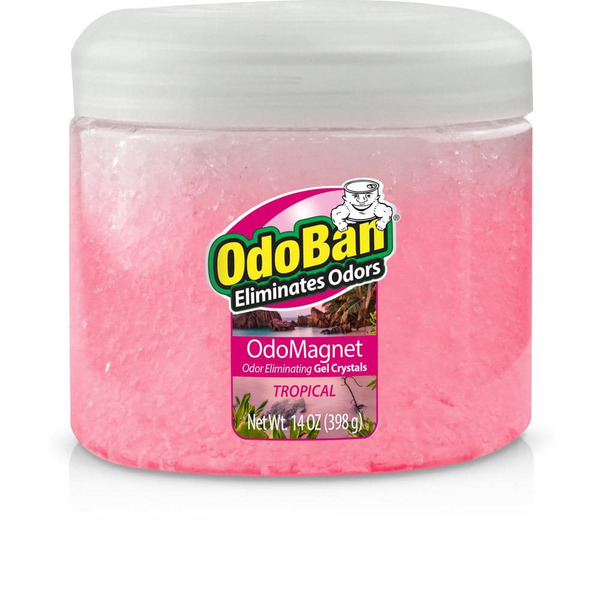 Odoban 14 Oz. Odomagnet Odor Removing Gel Crystals, Odor Absorber And Air Freshener With Odor Eliminating Gel, Tropical