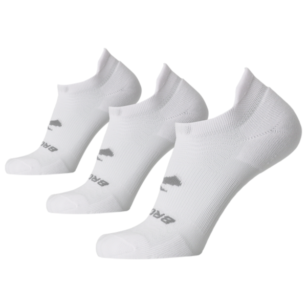 Brooks Men's Run-In No Show Socks, Large - White