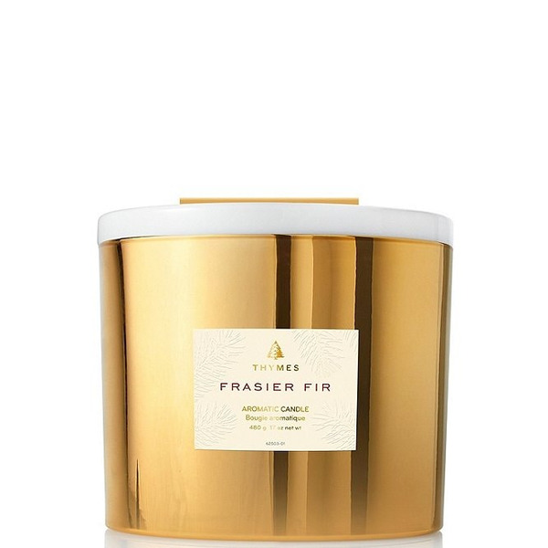 Thymes Frasier Fir Gold 3-Wick Candle 17 oz.