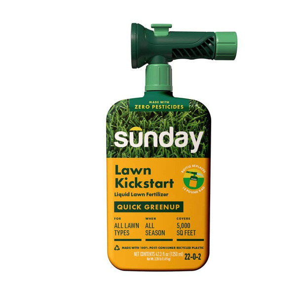 Sunday Lawn Kickstart 43 Fl Oz. 5000 Sq. Ft. Liquid Lawn Fertilizer Fo All Grass Types