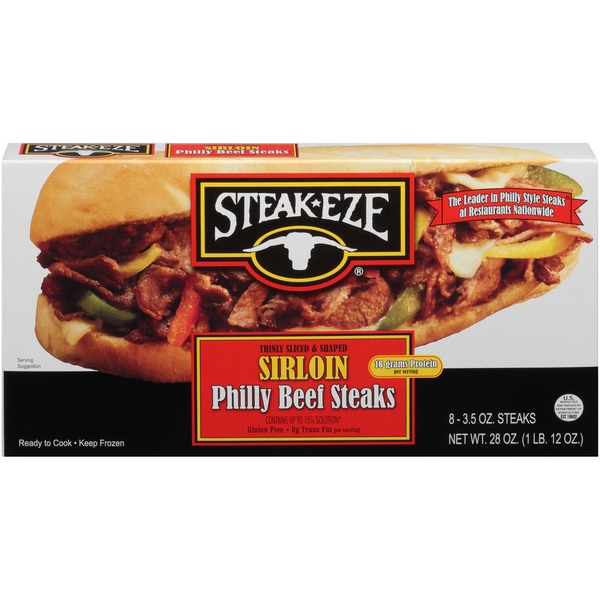 Steak Eze Sirloin Thinly Sliced and Shaped Philly Beef Steaks (3.5 oz