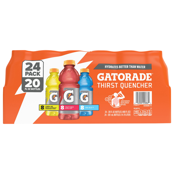 Gatorade Thirst Quencher, Assorted, 24 Pack Same-Day Delivery