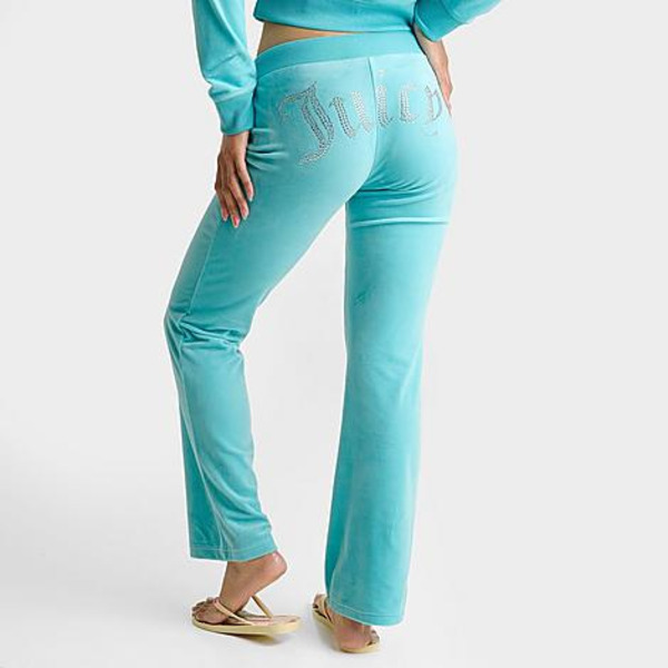 Juicy Couture Women's OG Big Bling Velour Track Pants, XS - Teal
