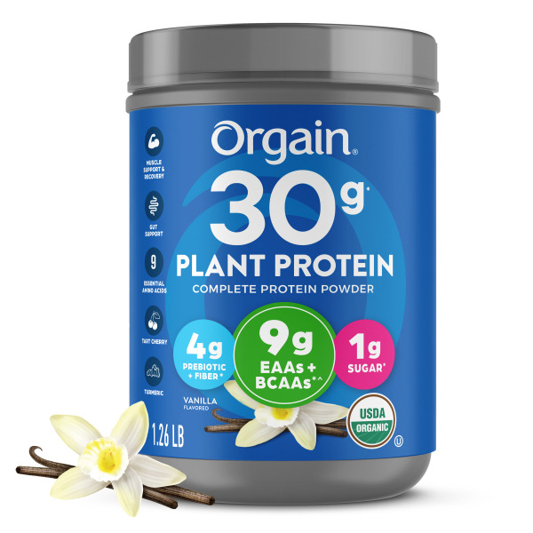Orgain Organic Vegan 30g High Protein Powder, Plant Based - Vanilla