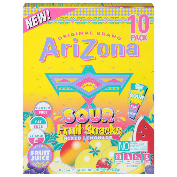 AriZona Fruit Snacks, Mixed Lemonade, Sour Same-Day Delivery or