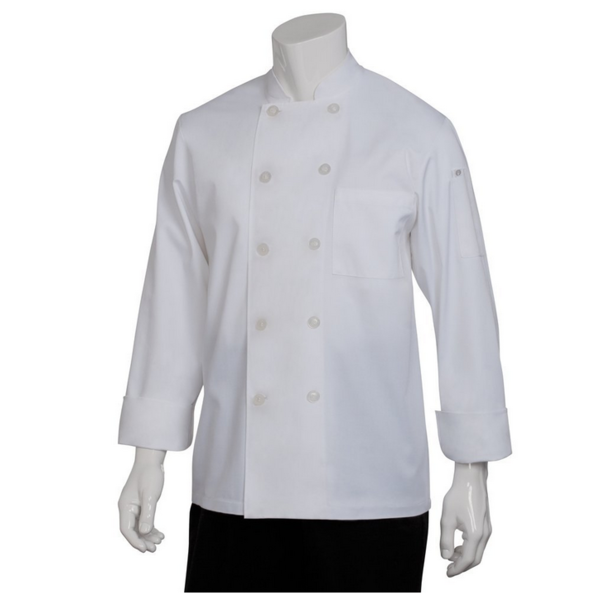 Le Mans Chef Coat, double-breasted, long sleeves, white, large