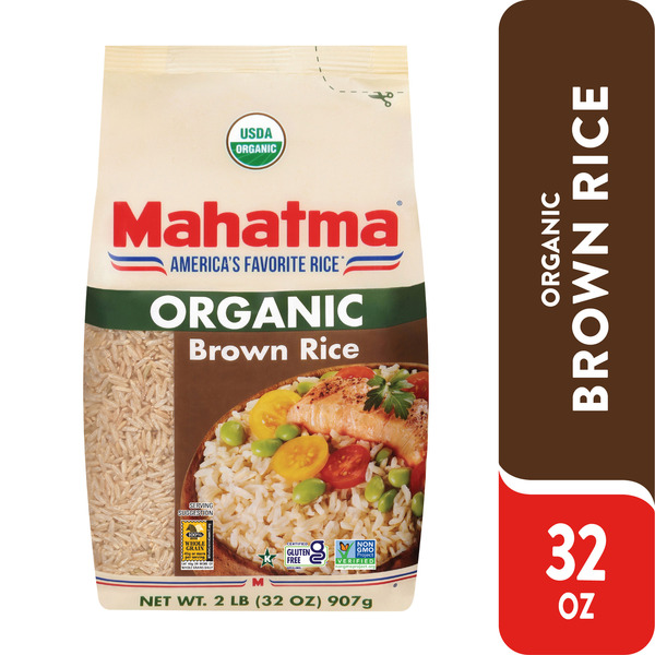 Mahatma Organic Brown Rice, Whole Grain Rice, Gluten Free Rice, Uncooked Rice
