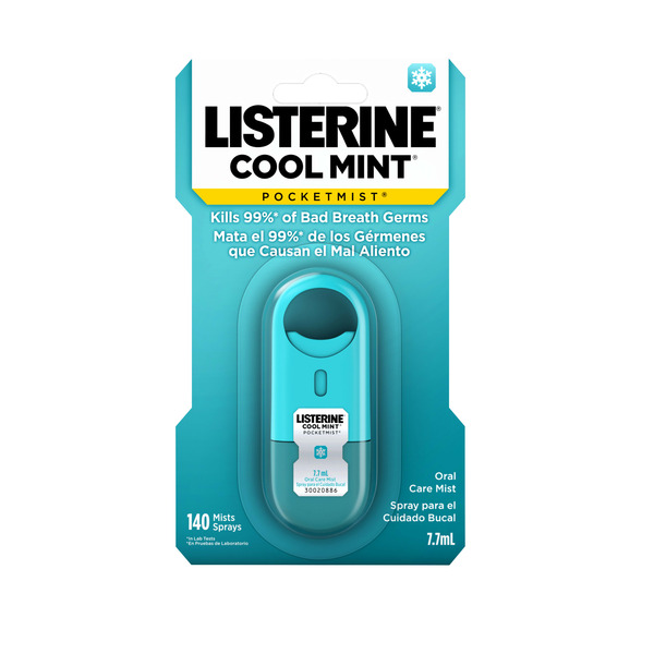Listerine Cool Mint Pocketmist Breath Spray for Fresh Breath, 7.7