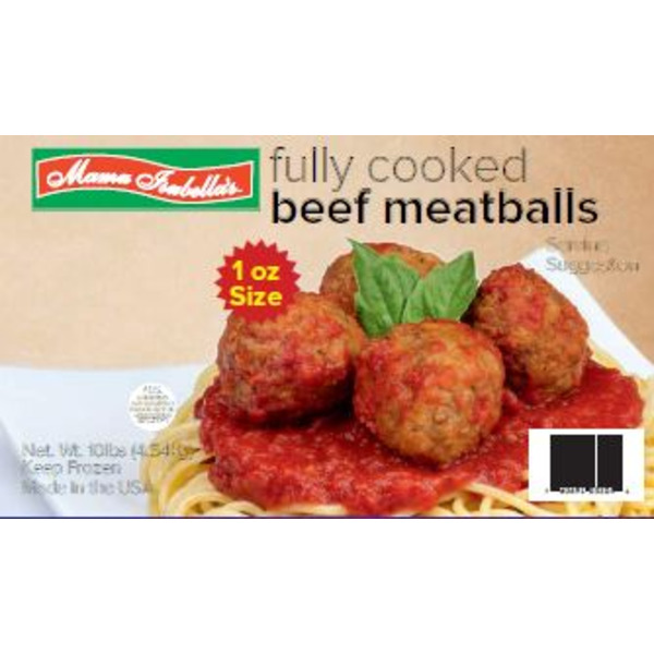 Frozen Mama Isabella - Beef Meatballs, 1 oz each - 10 lbs