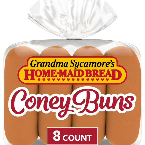 Grandma Sycamore's 8 ct, Coney, Buns, Hot Dog Buns, 15 oz