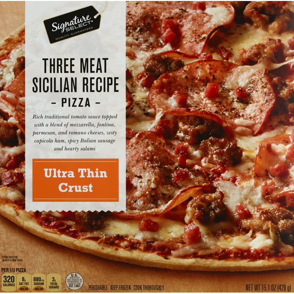 Signature SELECT Pizza, Ultra Thin Crust, Three Meat Sicilian Recipe