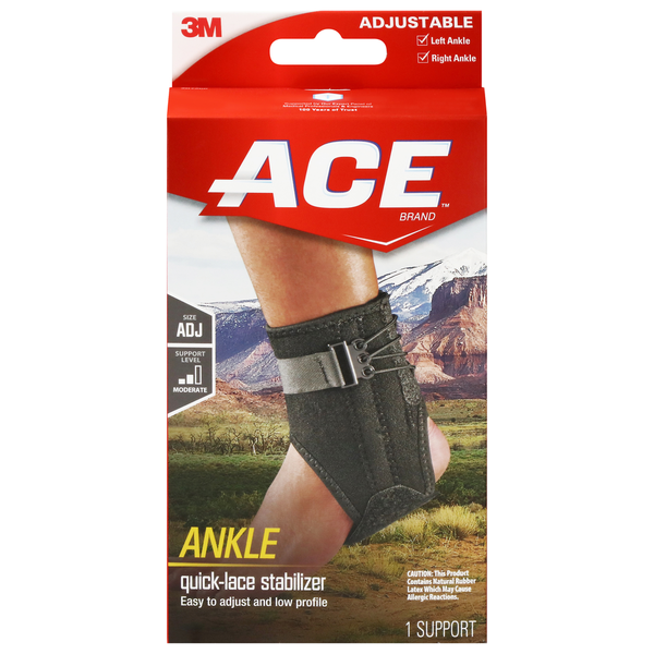 リラクゼーショングッズ ACE ACE Ankle Brace, with Side Stabilizers, Adjustable, Moderate