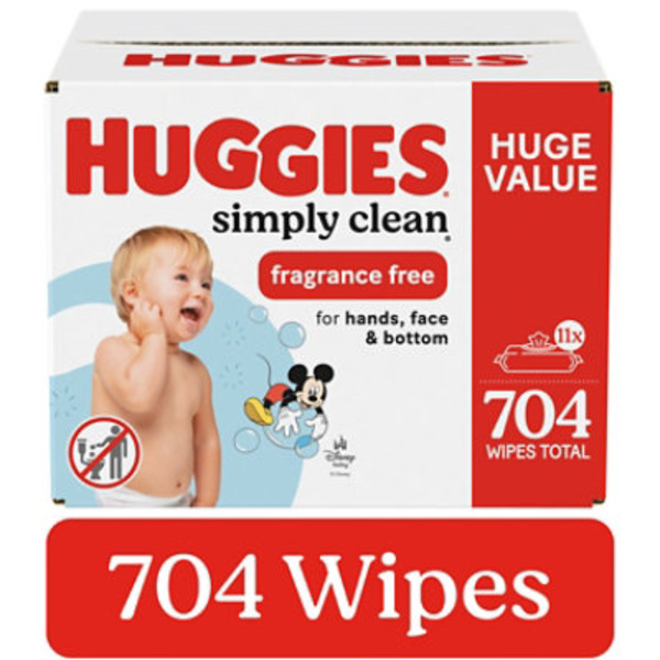 Huggies Simply Clean Unscented Baby Wipes