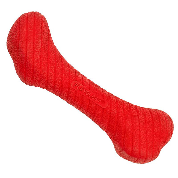 Playology Crunch Bone Dog Toy, XL - Red