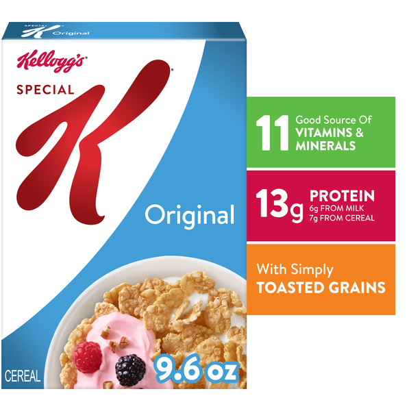 Kellogg’s Special K Breakfast Cereal, 11 Vitamins and Minerals, Made with Folic Acid, B Vitamins and Iron, Original,  Box (1 Box)
