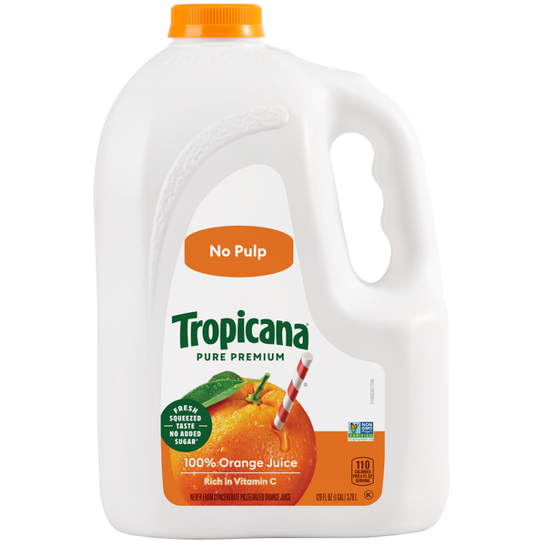 Tropicana 100% Juice, Orange, Original, No Pulp