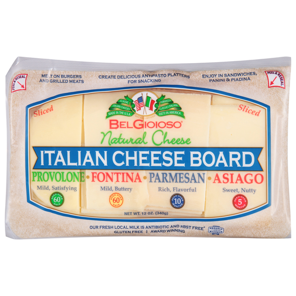 BelGioioso Italian Cheese Board, Provolone, Fontina, Parmesan, Asiago