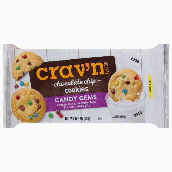 Crav'n Flavor Cookies, Chocolate Chip, Candy Gems Same-Day
