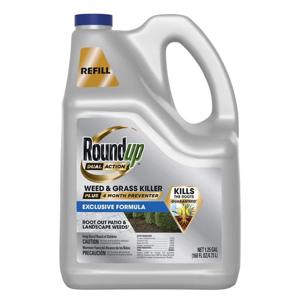 Roundup 1.25 Gal. Dual Action Weed And Grass Killer Plus 4-month Preventer Refill