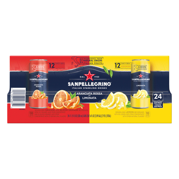 San Pellegrino Sparkling Fruit Beverage Rainbow pack, 330 ml - 24 ct