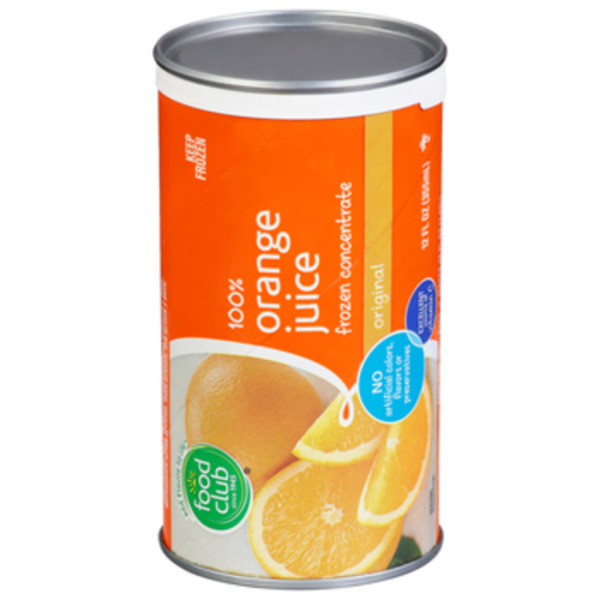 Food Club 100% Juice, Orange, Frozen Concentrate, Original Same