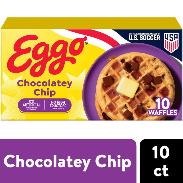 Eggo Chocolatey Chip Waffles, Breakfast Food, 10 Count