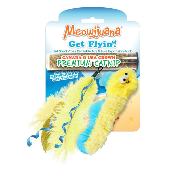 Meowijuana Get Flyin' Eel Refillable Catnip Toy & Wand