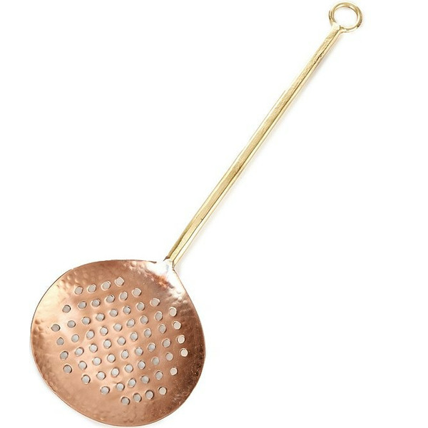 Southern Living Stainless Steel Hammered Copper  Forged Gold Skimmer