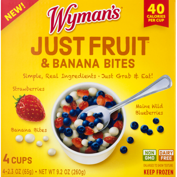Wyman's Just Fruit & Banana Bites, Strawberries, Maine Wild