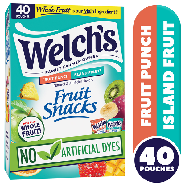 Welch's Fruit Snacks, Fruit Punch/Island Fruits, Variety Pack Same