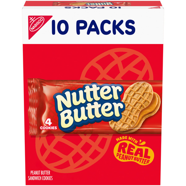 NUTTER BUTTER Peanut Butter Sandwich Cookies 10 Snack Packs