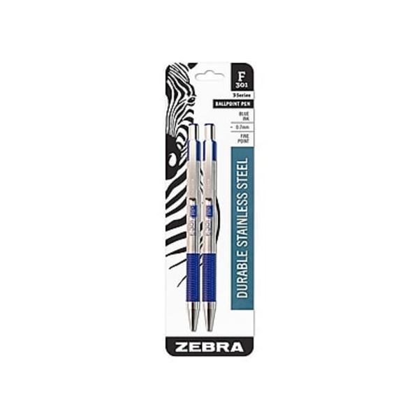 Zebra Ball Point Pen, Fine Point, Blue Ink