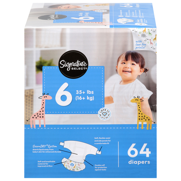 Signature SELECT Size 6 Diapers (35+ lbs (16+ kg))