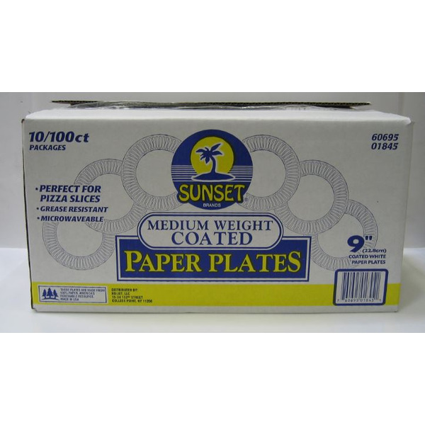 Sunset - Coated 9" Paper Plates - 1000/cs