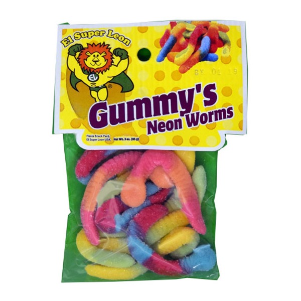 El Super Leon Neon Worm Gummies
