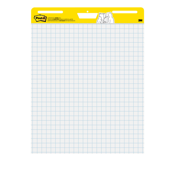 Post-it 560 25" x 30" White With Grid Super Sticky Easel Pad