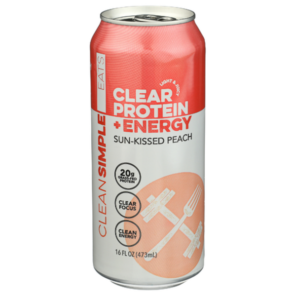 Clean Simple Eats Sun Kissed Peach Clear Protein + Energy Drink
