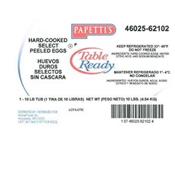 Papetti's - Table Ready Hard Cooked Egg - 10 lbs