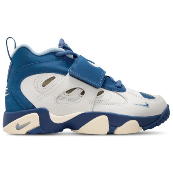 Nike Boys' Air Diamond Turf II Preschool Basketball Shoes, Size 3.0 - Sail/Mystic Navy/Blue Grey