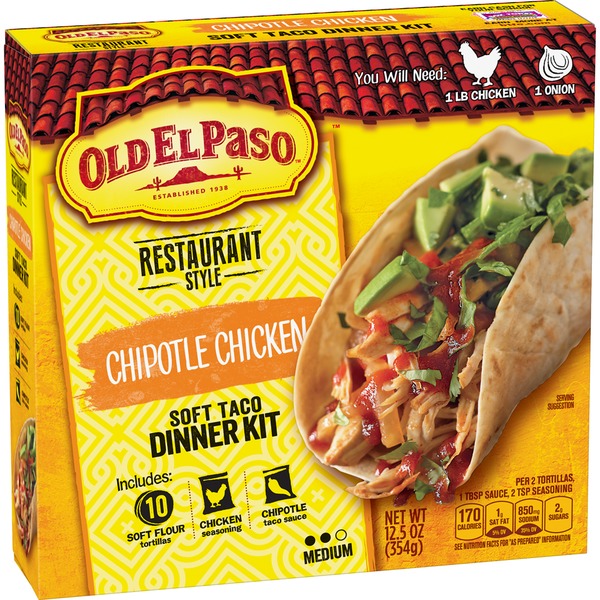 Old El Paso Restaurant Style Chipotle Chicken Soft Taco Dinner Kit (12.