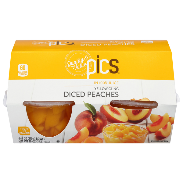 PICS Diced Peach, in 100% Juice, Yellow Cling Same-Day Delivery or