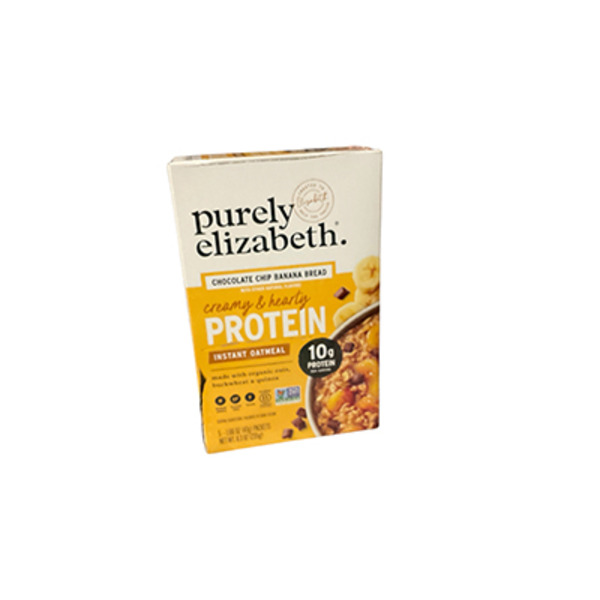 Purely Elizabeth Protein Creamy & Hearty Chocolate Chip Banana Bread Instant Oatmeal