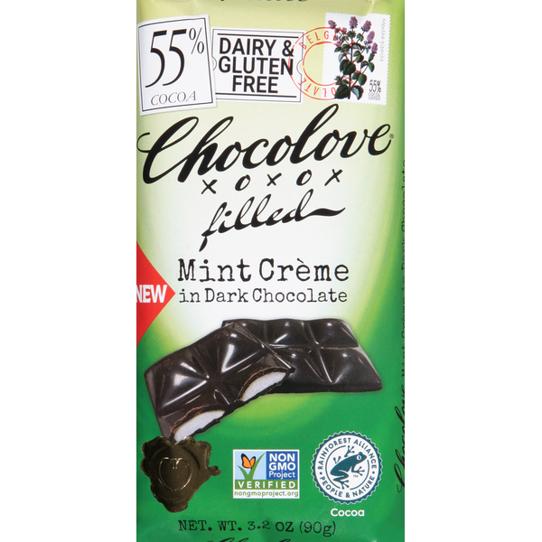 Chocolove Mint Creme in Dark Chocolate, 55% Cocoa Same-Day