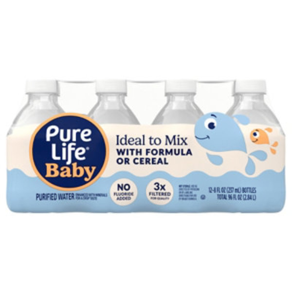 PURE LIFE Purified Baby Water 12pk 8oz
