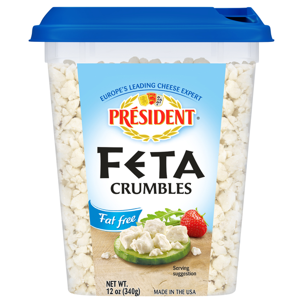 Président Fat Free Feta Crumbles Plain