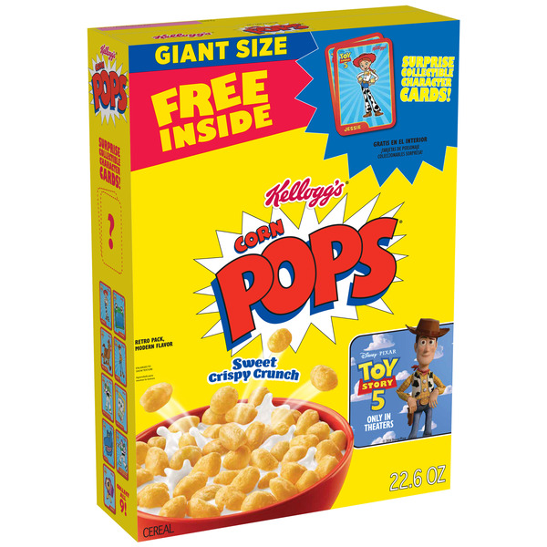 Kellogg's Corn Pops Breakfast Cereal, 8 Vitamins and Minerals, Kids Snacks, Giant Size, Original,  Box (1 Box)