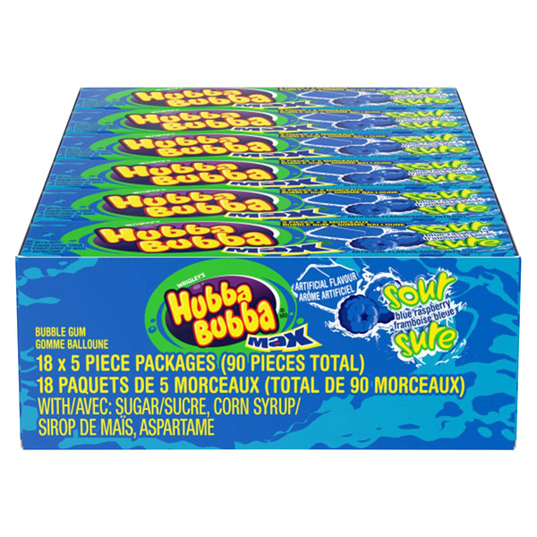 Hubba Bubba Max Sour Blueberry Raspberry Candy