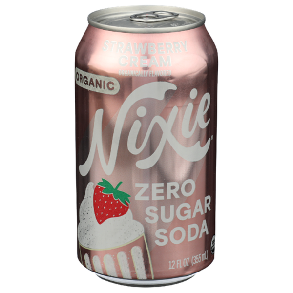 Nixie Sparkling Water Organic Strawberry Cream Zero Sugar Soda