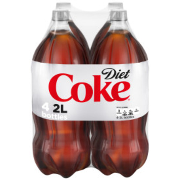 Diet Coke Bottles, 2 Liters, 4 Pack