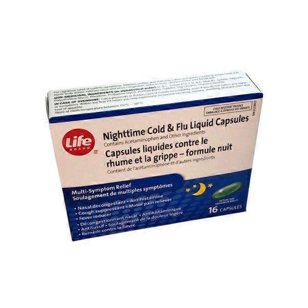 Life Brand Cold & Flu Nighttime Relief Caplets (16 ct) Instacart